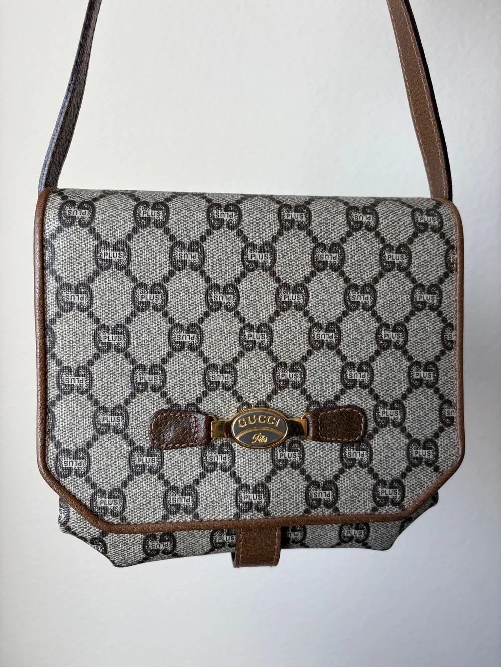 Gucci plus GG supreme monogram canvas crossbody bag, vintage